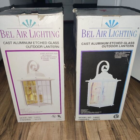 Set Of 2 Bel Air Lighting Outdoor Lantern Cast Al - Picture 8 of 9